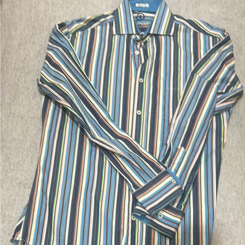 BUGATCHI Men's Multicolor Striped Shirt